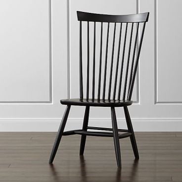 solid wood chair painted black