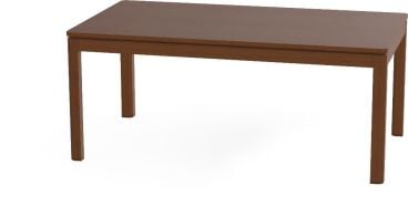 real solid wood fixed top dining table with rounded corners