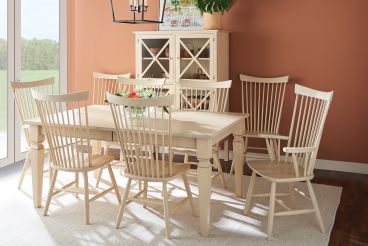 hardwood dining room table with solid wood chairs