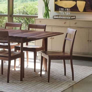 real walnut chair in dining room