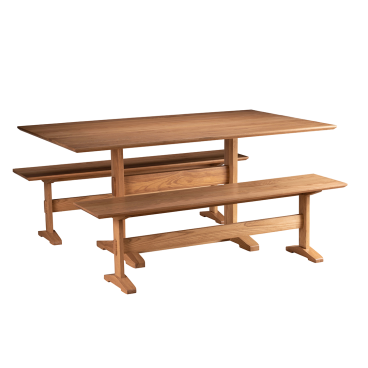 Kara Trestle Bench handmade with Appalachian hardwood