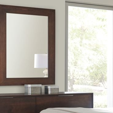 Mirror with real wood frame