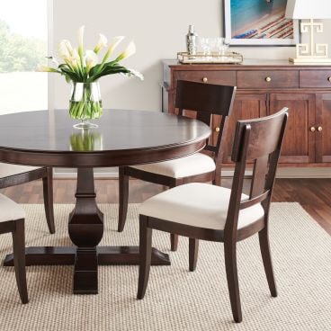 Real Wood Chair in a dining room handcrafted from hardwood sustainably sourced from the Appalachian forest. 