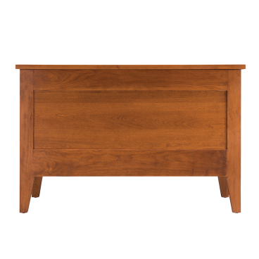 A real wood storage chest made from sustainably sourced Appalachian cherry hardwood, featuring a hinged lid and timeless craftsmanship.