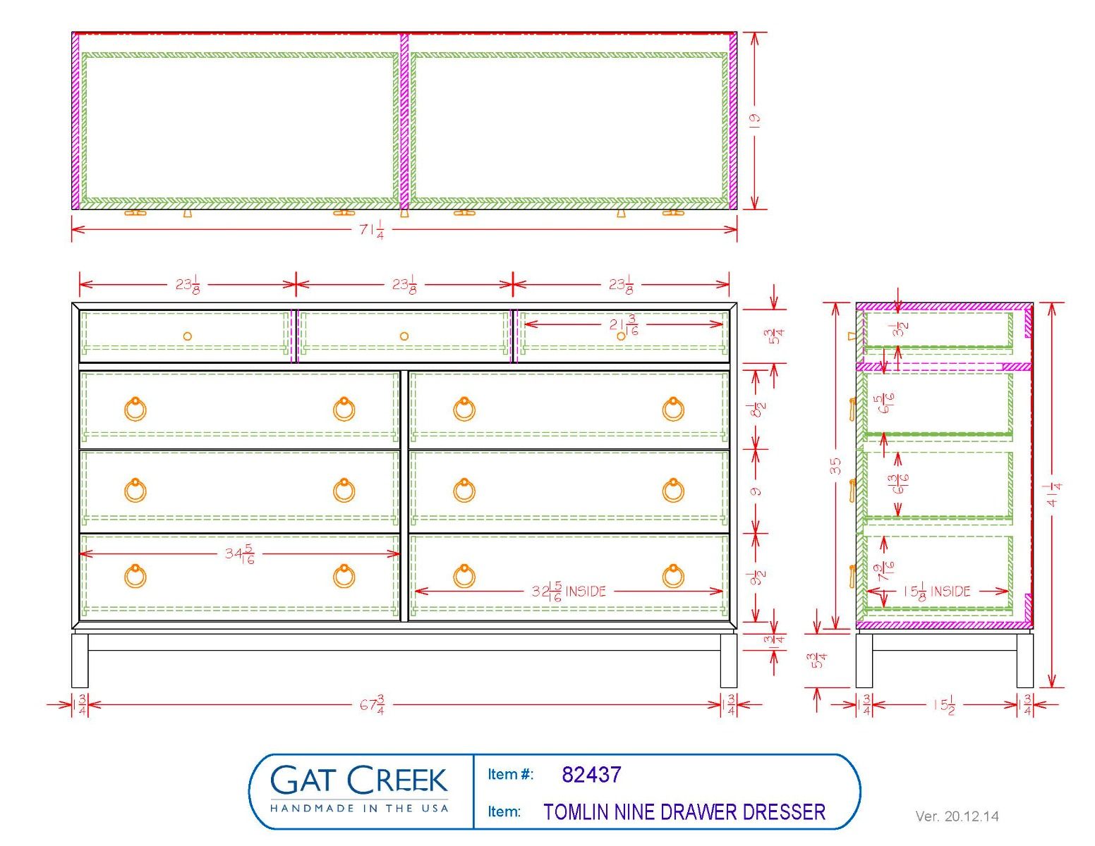 Tomlin Nine Drawer Dresser