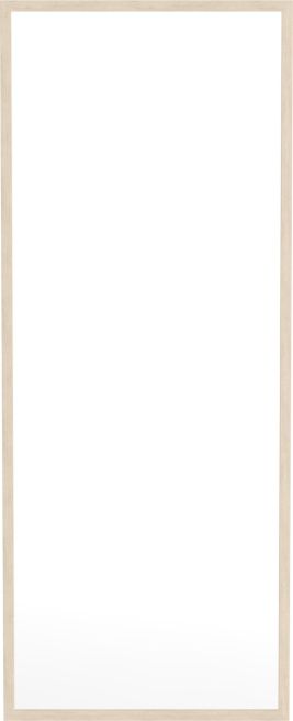 A full-length mirror with a sleek wooden frame in a light finish, offering a minimalist and elegant design for any modern or classic space.
