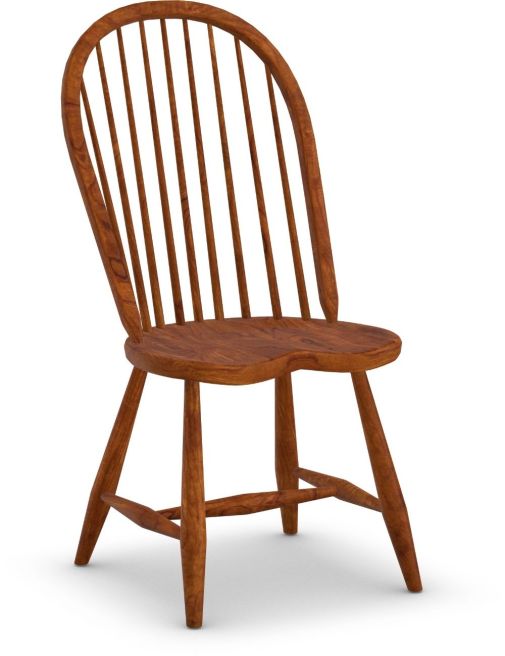 Classic Windsor dining chair with a spindle back and contoured wooden seat, perfect for traditional or modern dining room setups.