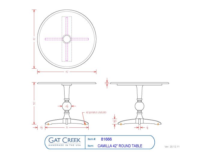 drawings for the Camilla Round Table