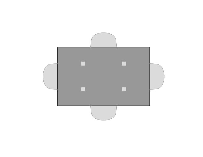 Visual of seating for Landing 60" Table