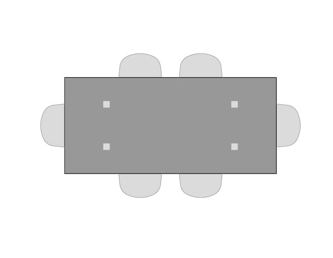 Visual of seating for Landing 84" Table