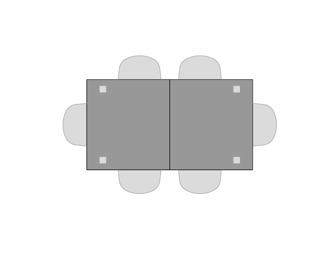 Visual of seating for Jackson Table with six seats