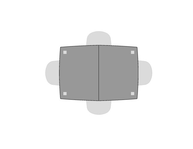 Mystic Table seating example for 4 people