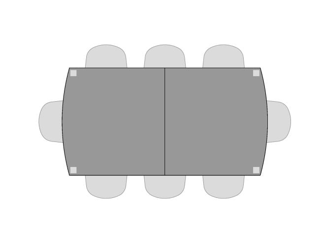 Visual of seating for Sabin Dining Table with six seats