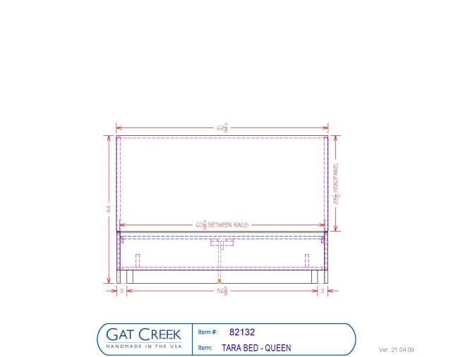 Drawings and dimensions for the Tara Bed
