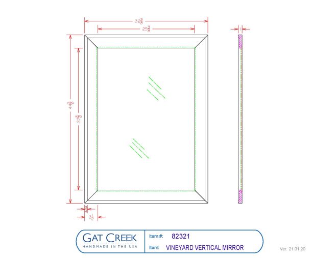Vineyard Vertical Mirror drawings