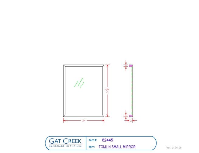 Tomlin Mirror drawings with dimensions