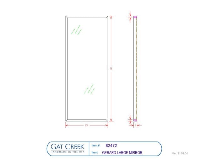 Drawings and dimensions for the Gerard Mirror