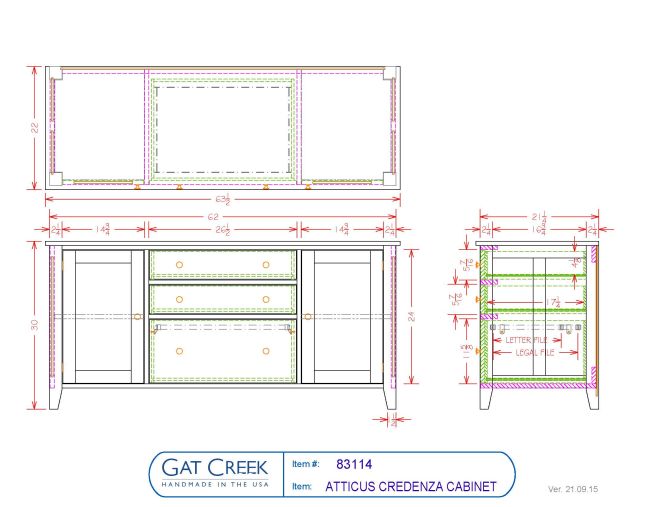 dimensions of the Atticus Credenza