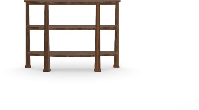 Real wood demilune table with clean lines made in the craftsmen style