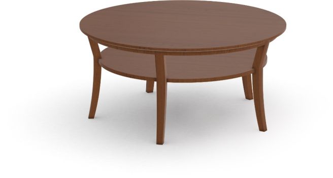 solid wood round coffee table with shelf