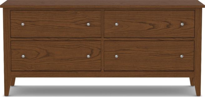A handcrafted solid cherry wood dresser with four spacious drawers, featuring dovetail joinery and a smooth, hand-finished surface.
