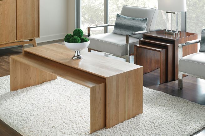 Solid cherry wood nesting tables