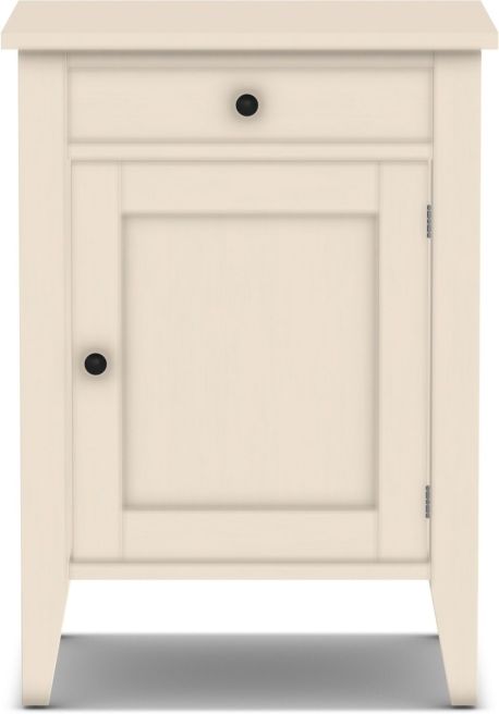 Solid wood Vineyard Drawer & Door Chest in paint color Santa Barbara with burnished knobs.