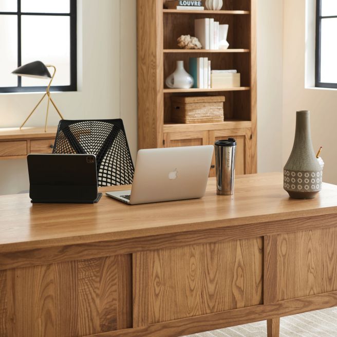 handmade solid wood desk made from real wood.