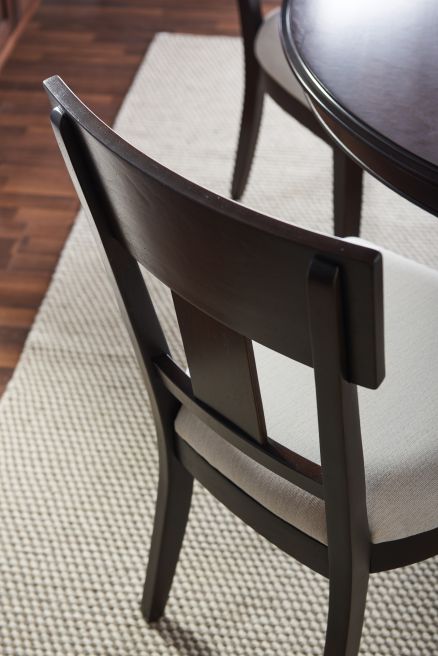 solid wood dining chair with upholstered seat