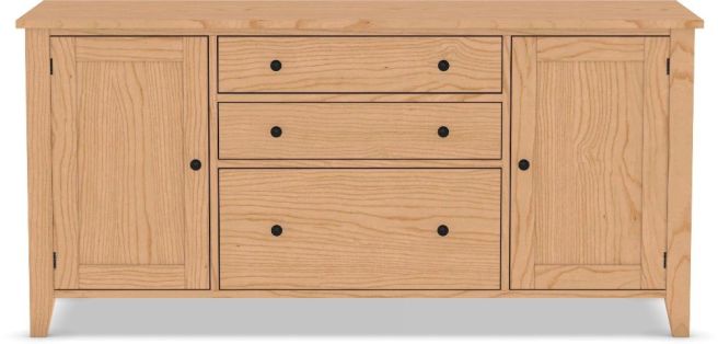 Solid Wood Atticus Three Drawer Credenza