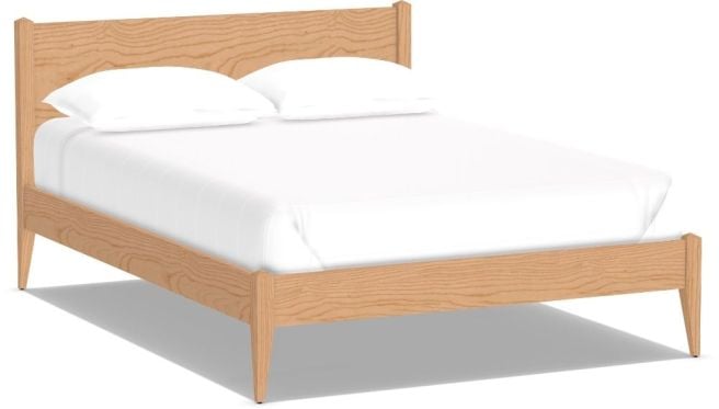 Queen size Mitchell Low Platform Bed in stain color Latte.