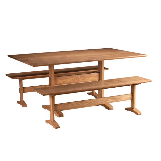 Kara Trestle Bench handmade with Appalachian hardwood