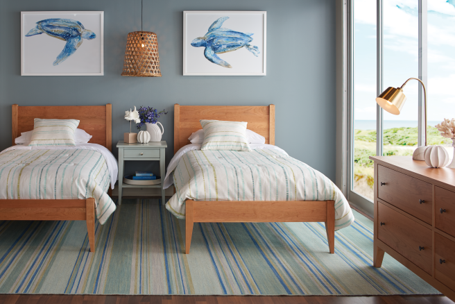 coastal bedroom set with real wood furniture