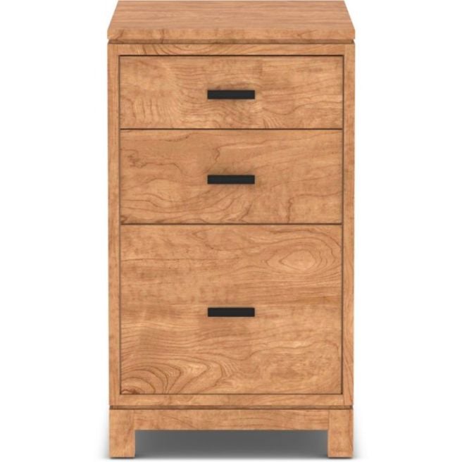 solid cherry wood Oxford File Chest shown with three drawers