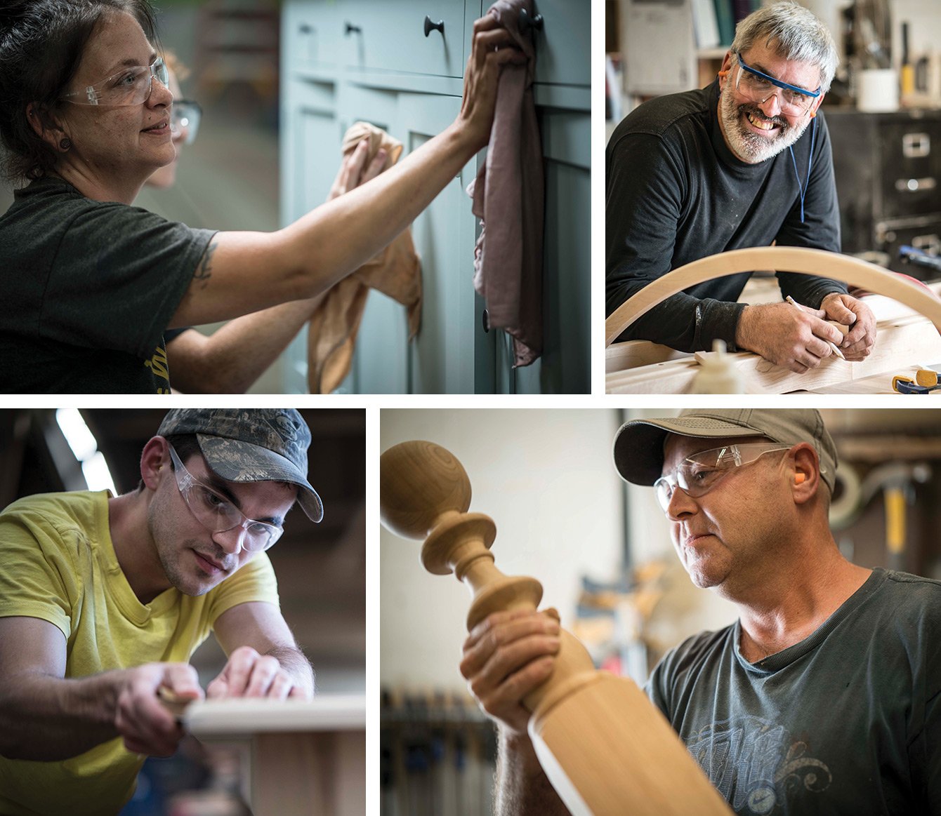 Collage of builders